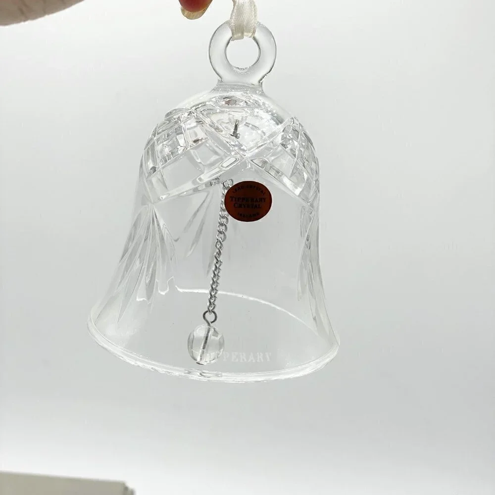 NIB Tipperary Crystal Ireland Lead Cut Clear Crystal Bell with Ribbon Hanger - Picture 4 of 9